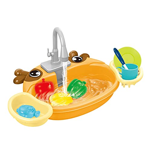 Luckxing Küchenspüle Spielzeug Set Spielküche für Kleinkinder, elektrisches Umlaufwasser, diverses Zubehör… – Bild 4