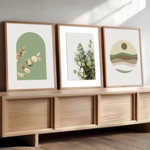 Image of HOTHOUSE Abstract Painting Wall Art Home Decoration Paintings With Frame For Living Room Bed Room Hotel Wall Decor Digital Reprint Set of 3 (13X17 inch)
