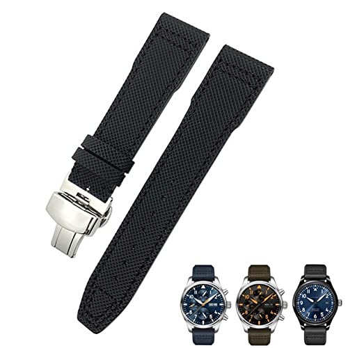 Bande de montre en nylon bleu 20mm 21mm pour montre IW3293