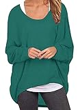 ❤️Casual Oversize Tunika Damen von ZANZEA, Langarm Blusen, O Ansatz, dehnbar, slouchy, Flügelhülse der, übergroße Frauenober. Oberteile Damen passt auch mit einem Tank Top innen. Gute Geschenken für die Frau, Freundin, Mama, Oma.