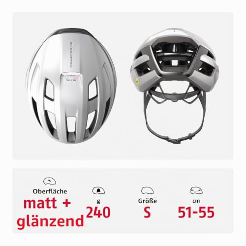 ABUS Rennradhelm PowerDome - Leichter Fahrradhelm mit cleverem Belüftungssystem und aerodynamischem Profil - Made in Italy - für Damen und… – Ansicht 3