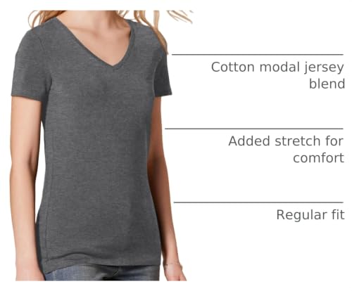 Image of Amazon Essentials Women's Regular-Fit Short-Sleeve V-Neck T-Shirt