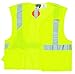 MCR Safety CL2MLPFRL Class 2 Polyester Flame-Retardant Safety Vest with 2-Inch Silver Stripe, Fluorescent Lime, Large