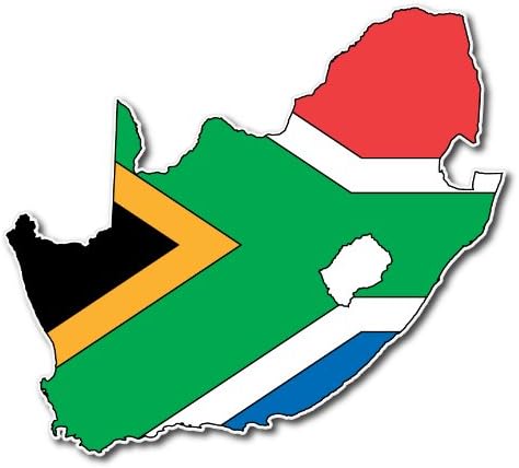South Africa Map and Flag Badge Sticker/Decal