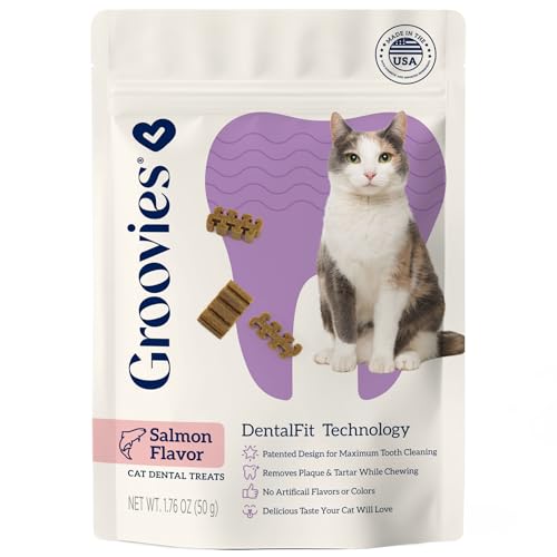 GROOVIES Cat Dental Treat (1.76 oz, Salmon)