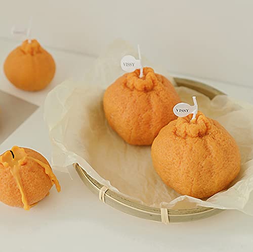 Orange Shaped Scented Candle,140G Fruit Aroma Soy Wax Decorative Candle For Table Photo Prop Birthday Gift,Prefect For Meditation Stress Relief Mood Boosting Bath Yoga #TOP7