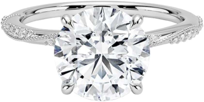 1–5 Carat Lab Grown Diamond Ring VVS2 10K 14K 18K Solid Gold & 925 Sterling Silver Engagement Ring Hidden Accent Halo Wedding Bridal Anniversary Christmas Gift for Women(IGI Certified)