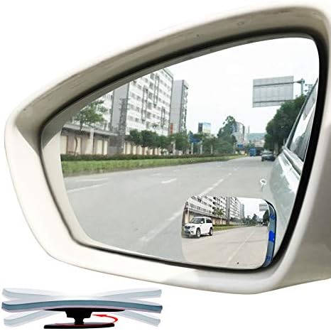 Slim Square Blind Spot Mirror, Ampper HD Glass Frameless Convex Rear View Mirror, Pack of 2