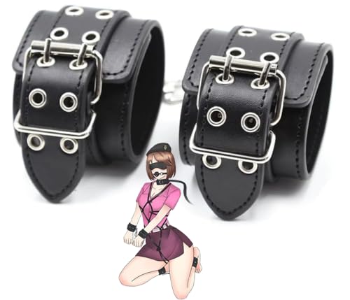 QiKKago 𝗕-𝗗-𝗦-𝗠 Bracelet Classique à Boutons En Cuir Noir Montrant La Personnalité Et Le Goût ! Un Cadeau Original Pour Les Hommes Et Les Femmes ! – vue 4
