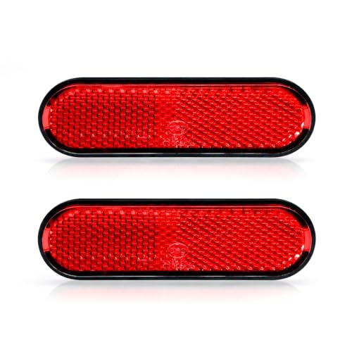 Bouzuny 2PCS Motorcycle Reflectors, M6 x 1.0 Screw Red Reflectors