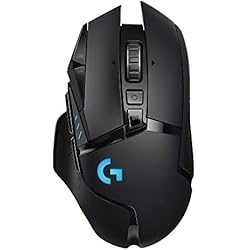 Logitech G502 LIGHTSPEED Ratón Gaming Inalámbrico, Captor HERO 25K, 25,600 DPI, RGB, Peso Reducido, 11 Botones Programables, Batería Larga Duración, POWERPLAY-compatibile, PC - Negro