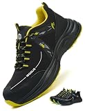 ISOOUS Chaussures de Sécurité Hommes Femmes Basket de Securite Légère Respirante Chaussure de Travail Confortable Antidérapante Jaune EU 43