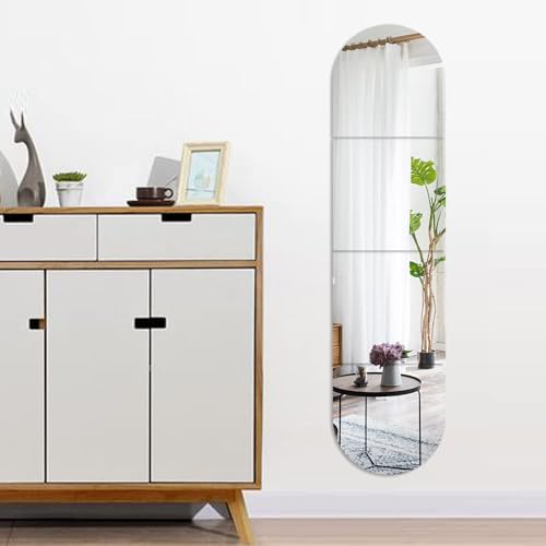 Image of Full Body Length Mirrors for Walls Acrylic Plexiglass Mirrors Wall Mounted Frameless Square Makeup Large Long Mirror for Home Workout Hallway Mirror (12x12 inch)