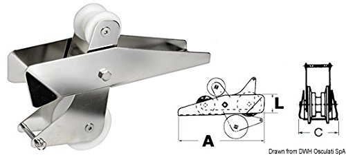 Osculati Bugrolle mit Wippe, VA-Stahl bis 14 kg