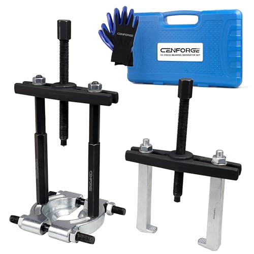 CENFORGE 14-PC Bearing Puller Kit, 5 Ton Capacity, Bearing Removal Kit, Bearing Splitter Tool Kit, Bearing Separator and Splitter Tool Kit, for 1.2-3.5 inch Applications, with Work Gloves