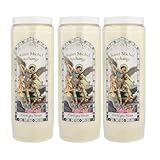 Lot de 3 Bougies de Neuvaine Saint Michel 17,5 cm   Bougie Neuvaine   Culte Chrétien en Cire végétale