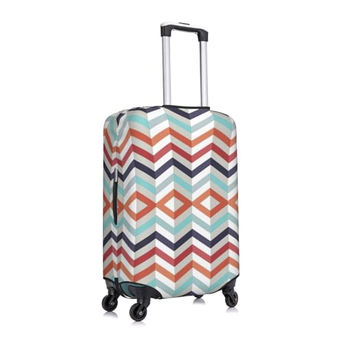 Zig Zag Lines Print Luggage Suitcase Cover Protector Luggage Washable Covers With Concealed Zipper3