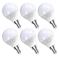 GOSCHE 6 Pack Bright Ceiling Fan Light Bulbs, 60 Watt Equivalent, E12 Led Bulb, A15 Shape Candelabra Base Chandelier Light Bulb, 120V Small Bulb, Non-Dimmable, Daylight 5000K, 6 Pcs