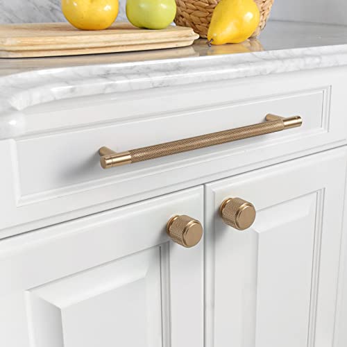 Asidrama 10 Pack 7.5 Inch(192Mm) Champagne Bronze Cabinet Pulls Knurled Cabinet Handles Cupboard Handles Gold Kitchen Cabinet Hardware For Cupboard Drawer Handles Dresser Pulls #TOP1