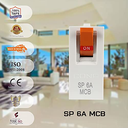 Image of CONA Status 10106 Modular MCB 6A SP -C Type|6A SP MCB Switch|6 Ampere Single Pole MCB|Electricial Accessories|Master Switch