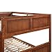 Full Over Full Bunk Bed with Twin Trundle, Convertible Solid Wood Bunk Bed Frame Full Over Full Size with Guardrails Ladder, Walnut