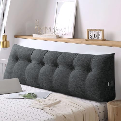OHMG 180CM XXL Rückenkissen Bett,Lang Keilkissen Hohen Rückenkissen Kissen Bettkissen Rückenlehne Nackenstützkissen Rückenstützkissen Lordosenstütze Lesekissen für Bett und Sofa 