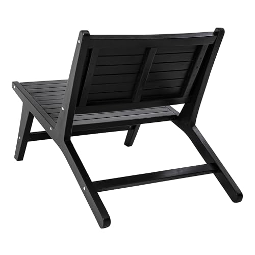 JONATHAN Y Leo 23.62"x36.22" Armless Teak Lounge Chair, Black by JONATHAN Y - Used condition - Image 7
