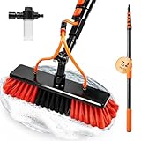 XDOVET 7.2M Brosse Telescopique Toiture,Perche Nettoyage Toiture,Manche Telescopique 7m av...