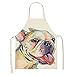 Srind Hombres Mujeres Perro Impreso Algodón Lino Sin mangas Cocina Delantales para el hogar Delantal Herramientas de limpieza para el hogar Cocina Delantal para niños A13 68x55cm