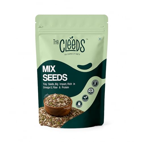 The Cleeds 5 in 1 Mixed Seeds 200g | Mix of Pumpkin, Watermelon, Sunflower, Chia & Flax Seeds | Healthy Snack | High in Protein & Fiber