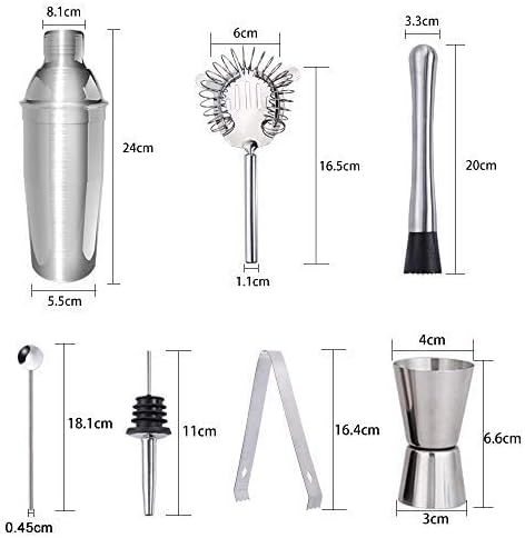 GOLDGE Cocktail Making Set 9pcs Cocktail Shaker Set Stainless Steel Bar Tool Set Bartender Kit