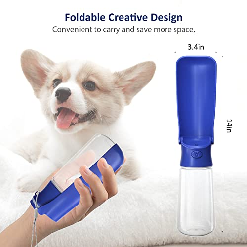 Image of WePet Foldable Portable Dog Water Bottle Puppy Water Dispenser with Drinking Feeder, 19 OZ, High-Temperature Resistant Leak Proof for Pets Outdoor Walking, Hiking, Travel, Food Grade Plastic BPA Free