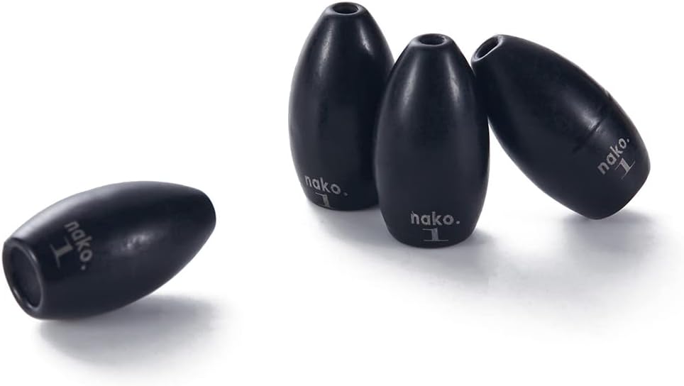 97% Pure Tungsten Flipping Weights - 10 Pack - Nako Tungsten Weights - Fishing Sinkers for Bass Fishing