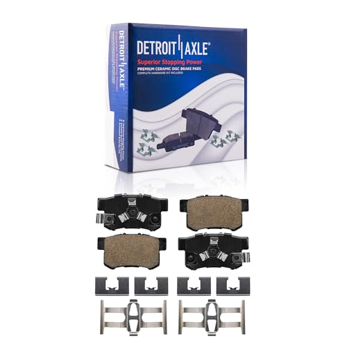 Image of Detroit Axle - Brake Pads for 2012-2016 Honda CR-V 2012-2015 Crosstour 2011 | Accord Crosstour, Ceramic Brake Pads with Hardware Front & Rear Replacement