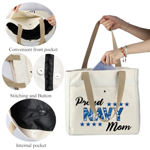 Bolsa de playa Tote Navy Mom miniatura 5