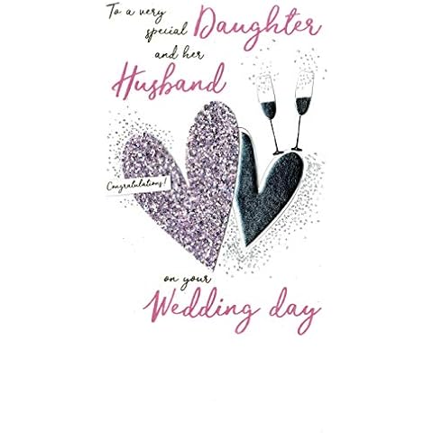 Daughter & Husband Hand-Finished Wedding Card Cover