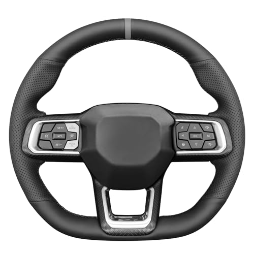 MEWANT Stitch On Custom Fit Steering Wheel Cover for Ford Mustang