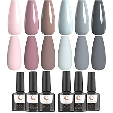 Gel Nail Polish 6 Colours Kit, TipsLuna Gel Polish 8.5ml, Gel Nail Kit of Beige, Nude, Grey UV LED Gel Nail Polish, Soak off Gel Polishes Nail Art Gifts for Women - Be my bridesmaid Cover