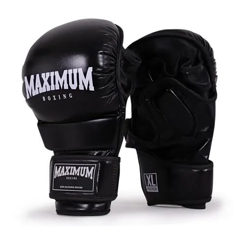 Par Luva Mma Maximum Treino Sparring Grappling Combate (Preta, S/G)