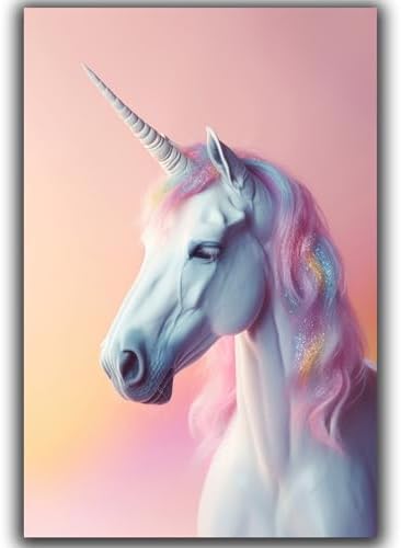 VMXWLL Pink Unicorn Wall Art for Girls Bedroom - Dreamy Canvas Po...