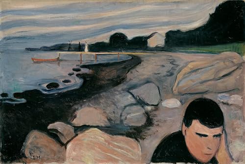 Impression sur toile Mélancolie d'Edvard Munch pour décoration salon modern