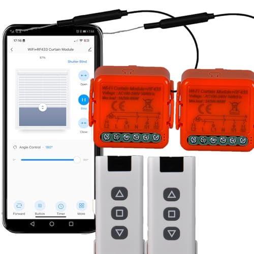 Interrupteur volets roulants WiFi, télécommandes RF, module récepteur, contrôle des volets roulants électriques pour stores et persiennes enroulables, 433MHz, module de commande minuteur, application