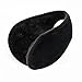 QXQY EarMuffs Unisex Classic Foldable Fleece Winter Outdoor Ear Warmer, Black