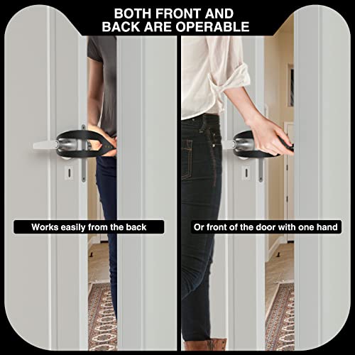 2Pcs Cat Door Holder Latch Larger Cat Door Alternative To Keep Dogs Out Of Cat Litter Boxes And Food With 5 Adjustable Sizes Strap 2.5-6" Wide Fast Flex Latch Strap Let's Cats In Easy To Install Black #TOP4