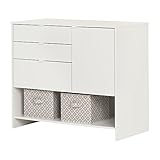 South Shore 10490 Crea Pure White Craft Storage Cabinet with Drawers