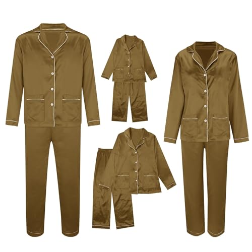 Ensemble de vêtements de famille assortis en satin premium pour Noël