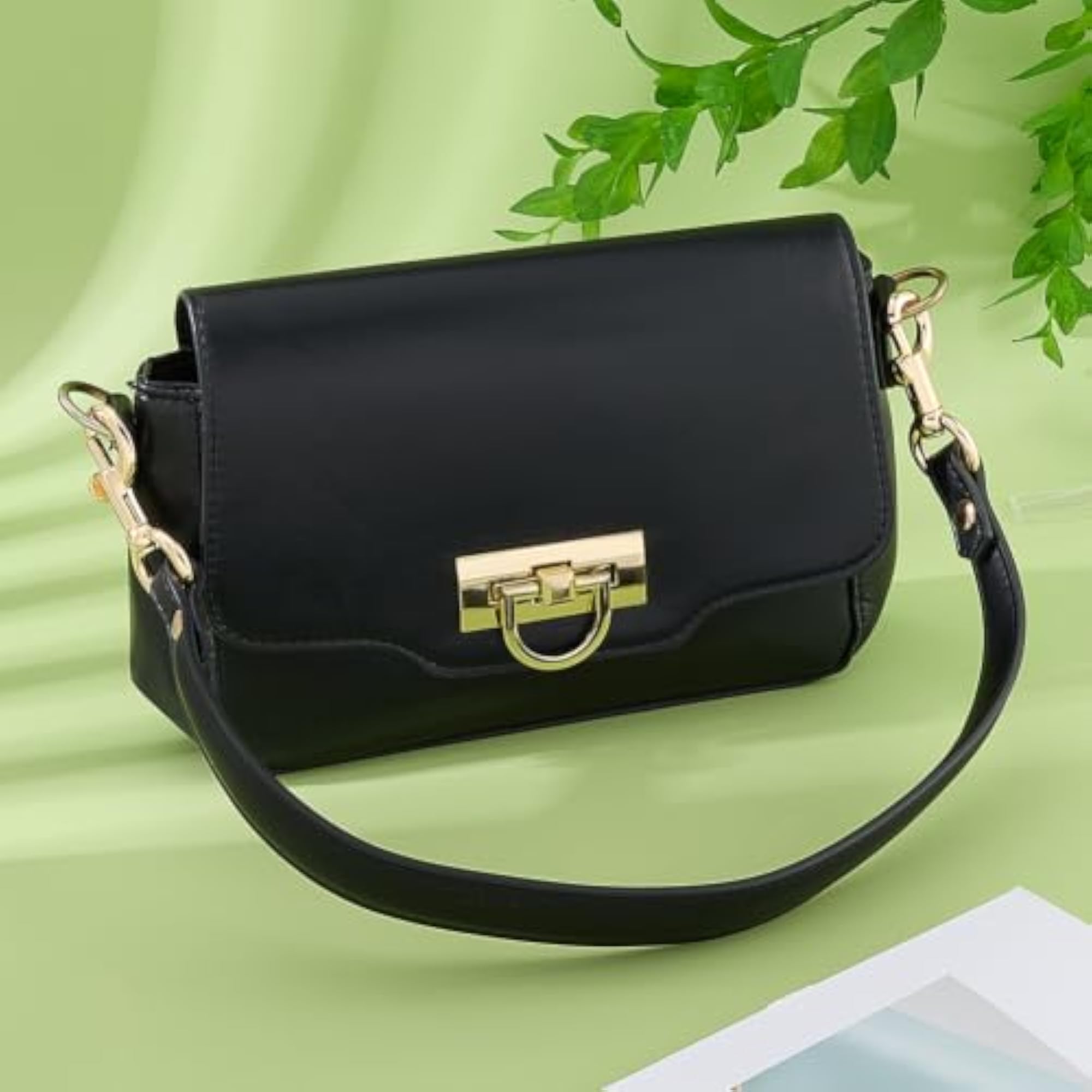 Black PU Leather Purse Strap, 20 Inch