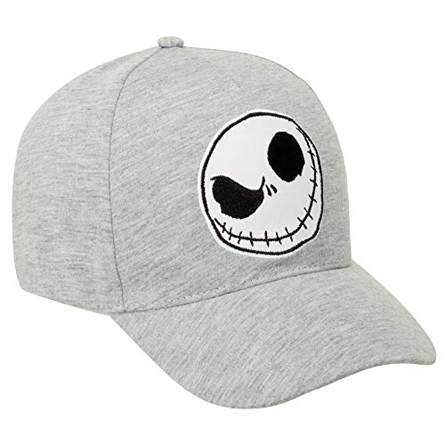Disney Mens Nightmare Before Christmas Hat Jack Skellington Baseball Cap Dad Hat Size One Size Jack Skellington Light Grey