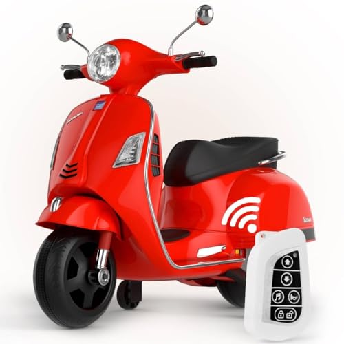 Image of KidsROAR 12V Electric Bike for Kids with Remote Control, Battery Operated Scooter Bike for Boys & Girls, Wide Seat, Music & Lights, Safe Ride-On for 2-6 Years, Manual & Remote Control (Red)