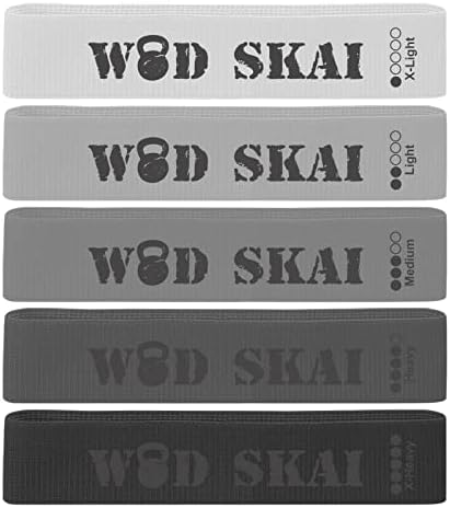 WODSKAI Resistance Bands for Legs, Fabric Resistance Bands, Set of 5 Non Slip Resistance Bands, Booty Sports Bands for Exercise Squat, Glute, Hip, Thigh Workout